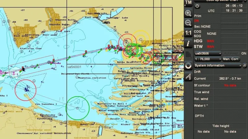 The new Ukranian charts allow the navigation of inland waters