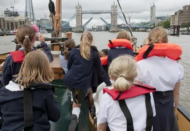 Primary school children enjoyed a trip onboard historic vessel ‘May’