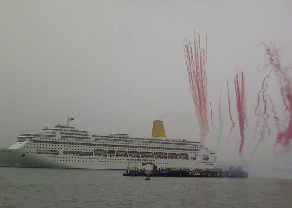 Firework displays near cruise liner 'Oriana' completed the 175 years' celebration