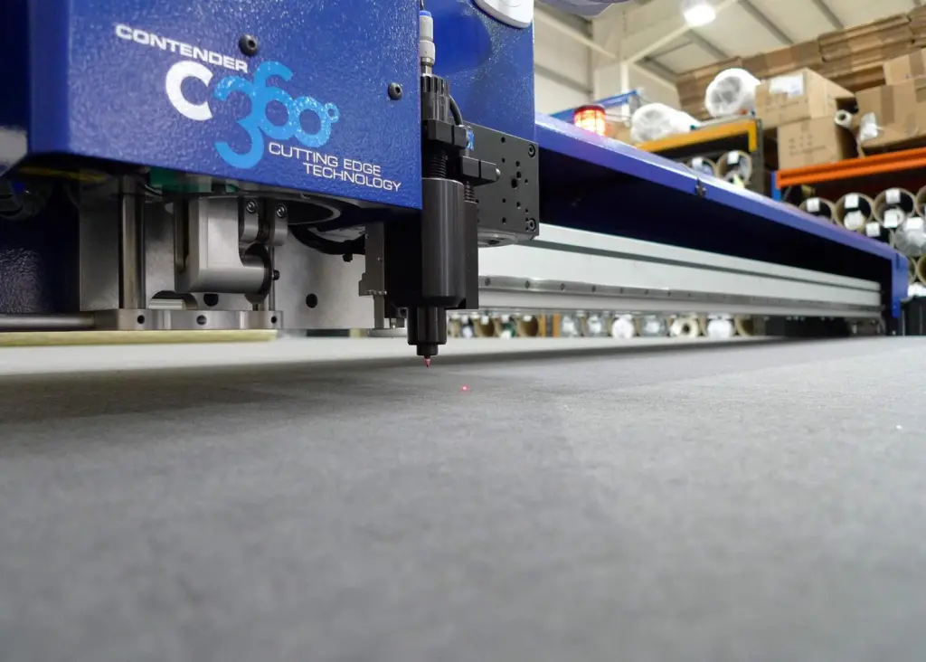 The twin gantry cutting machine at Contender UK