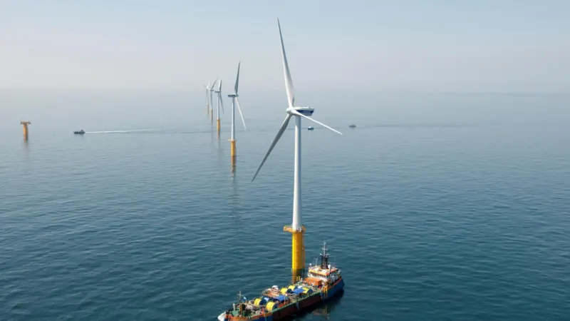 Cable installation underway with Van Oord's vessel HAM 601 at Phase 1 works for the Project Belwind Offshore Wind Farm off Zeebrugge. Photo: Van Oord