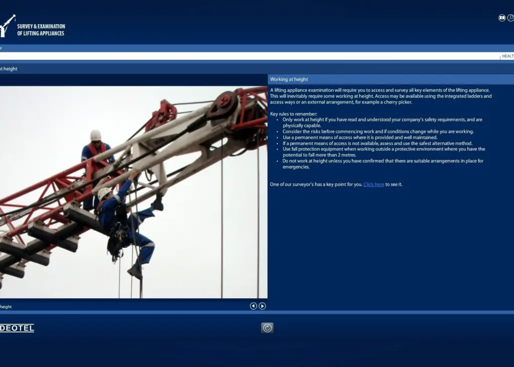The Survey and Examination of Lifting Appliances programme is delivered via CBT