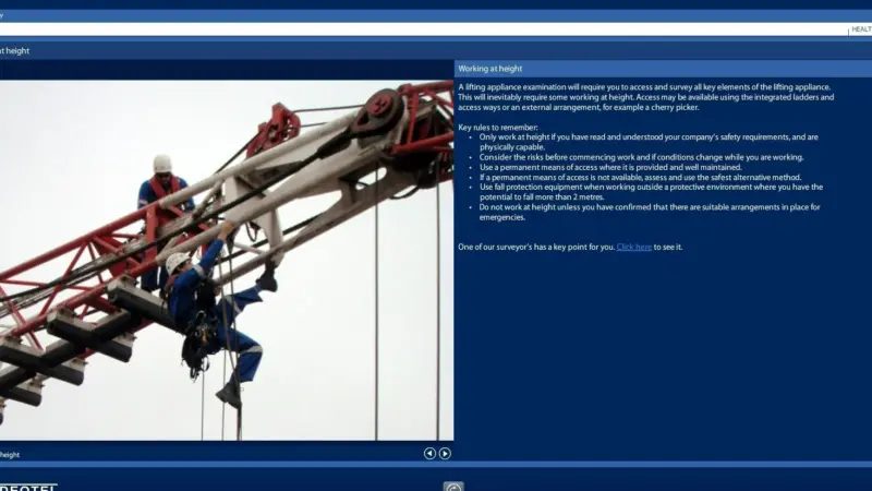 The Survey and Examination of Lifting Appliances programme is delivered via CBT