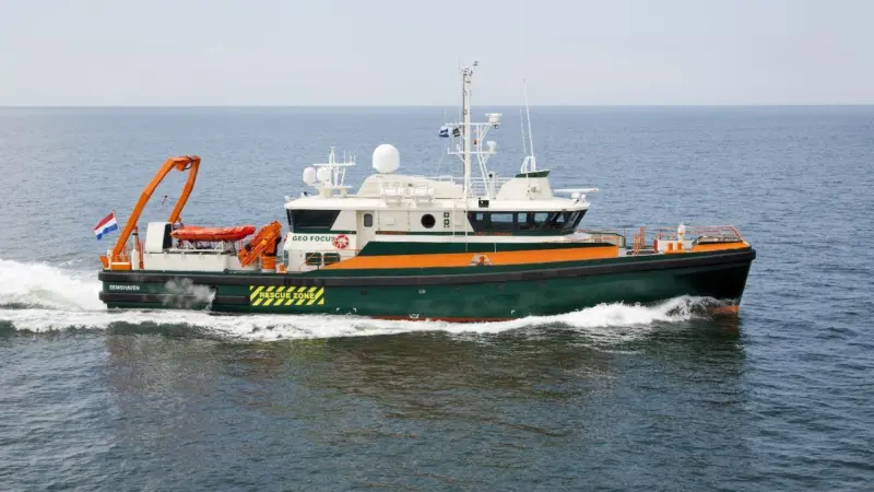 Geo Plus’ new DP1 classified hydro survey vessel Geo Focus, designed for offshore operations