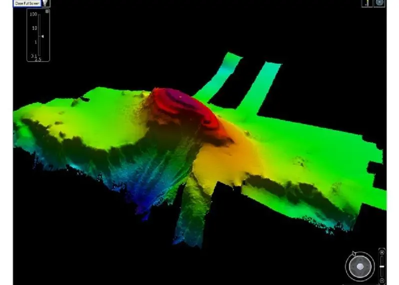 Multibeam trace of a subsea mount the size of the Rock of Gibraltar has recently been discovered in the Red Sea