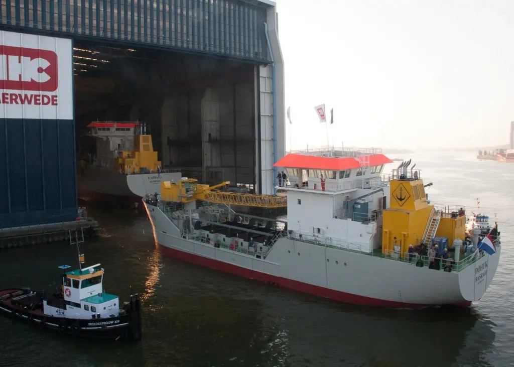 Dohuk is seen following launch from IHC’s Krimpen aan den Ijssel yard