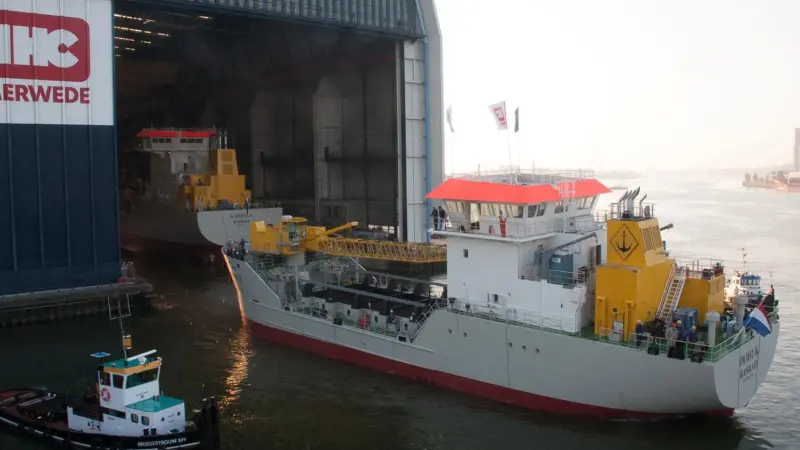 Dohuk is seen following launch from IHC’s Krimpen aan den Ijssel yard