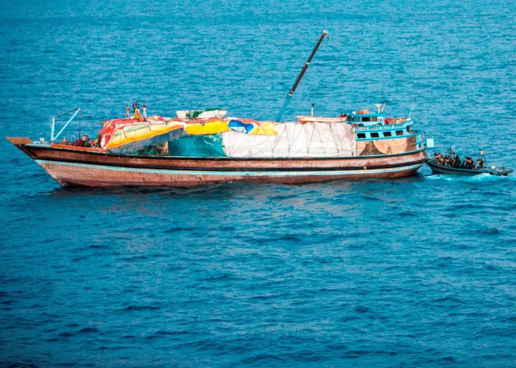 'HNLMS Rotterdam' boarding team disrupt group of suspected pirates