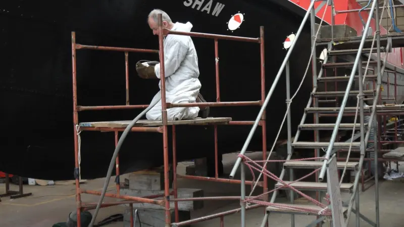 The Massey Shaw has required complete restoration, including replacing corroded sections of the steel hull and refurbishment of most other features