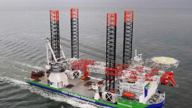 The jack-up vessel Innovation is powered by four Schottel Rudderpropellers of Type SRP 3030