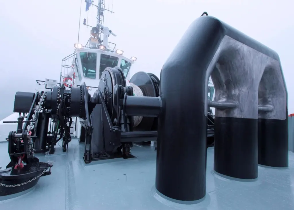 The winches are directly driven by the second largest motor from the Hägglunds CB series. Photo: Damen Shipyards