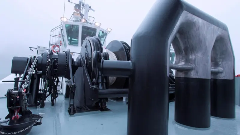 The winches are directly driven by the second largest motor from the Hägglunds CB series. Photo: Damen Shipyards