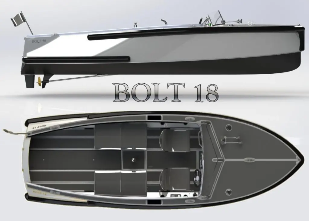 The Bolt 18 with a shaft and propeller system