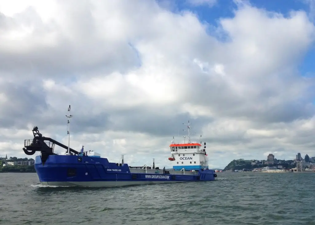 Ocean Traverse Nord is seen sailing at Quebec