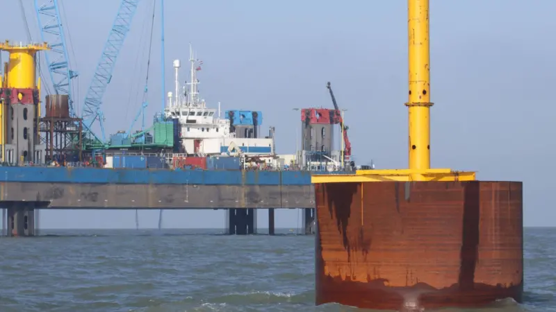 A rethink on the use of traditional monopole foundations for windfarms is now underway. Photo: Peter Barker