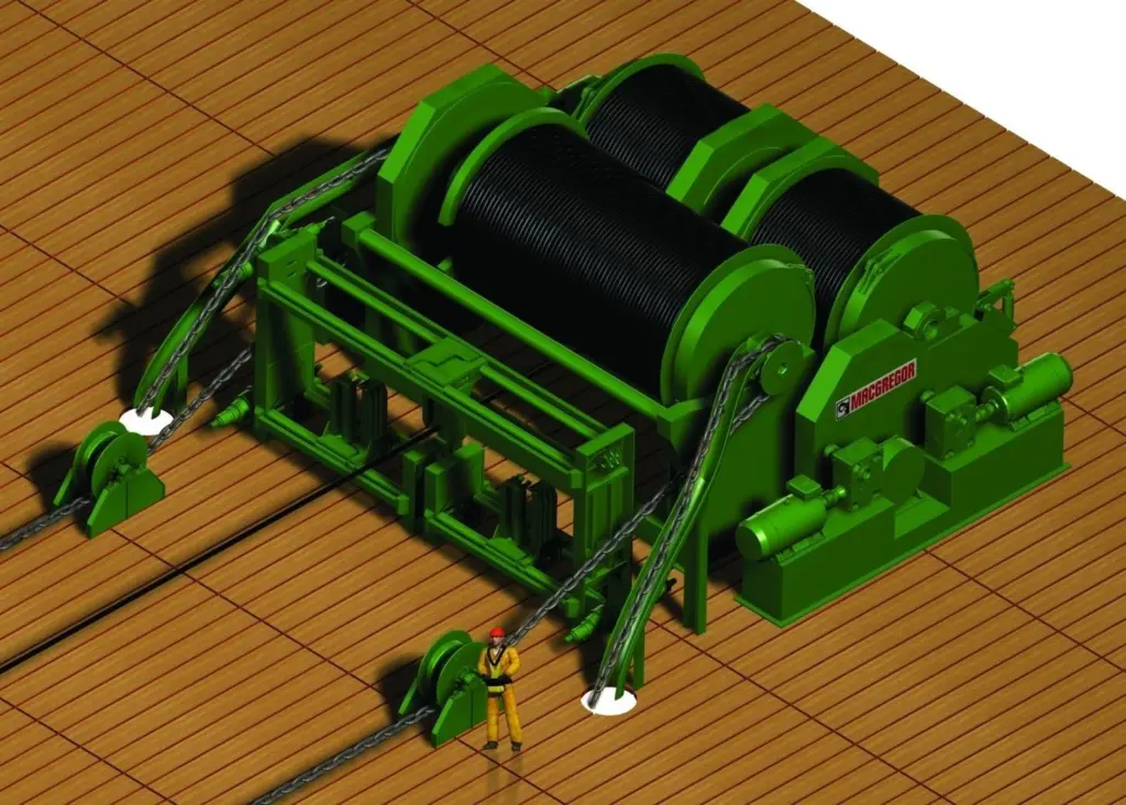 A larger unit of the new series of electrically driven anchor handling/towing winches from Cargotec