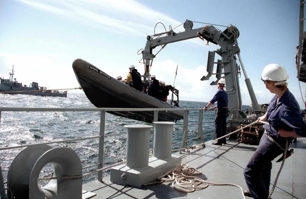 Caley high performance davits already in service with the Irish Naval Service. Image courtesy Irish Naval Service