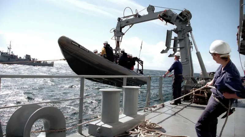 Caley high performance davits already in service with the Irish Naval Service. Image courtesy Irish Naval Service