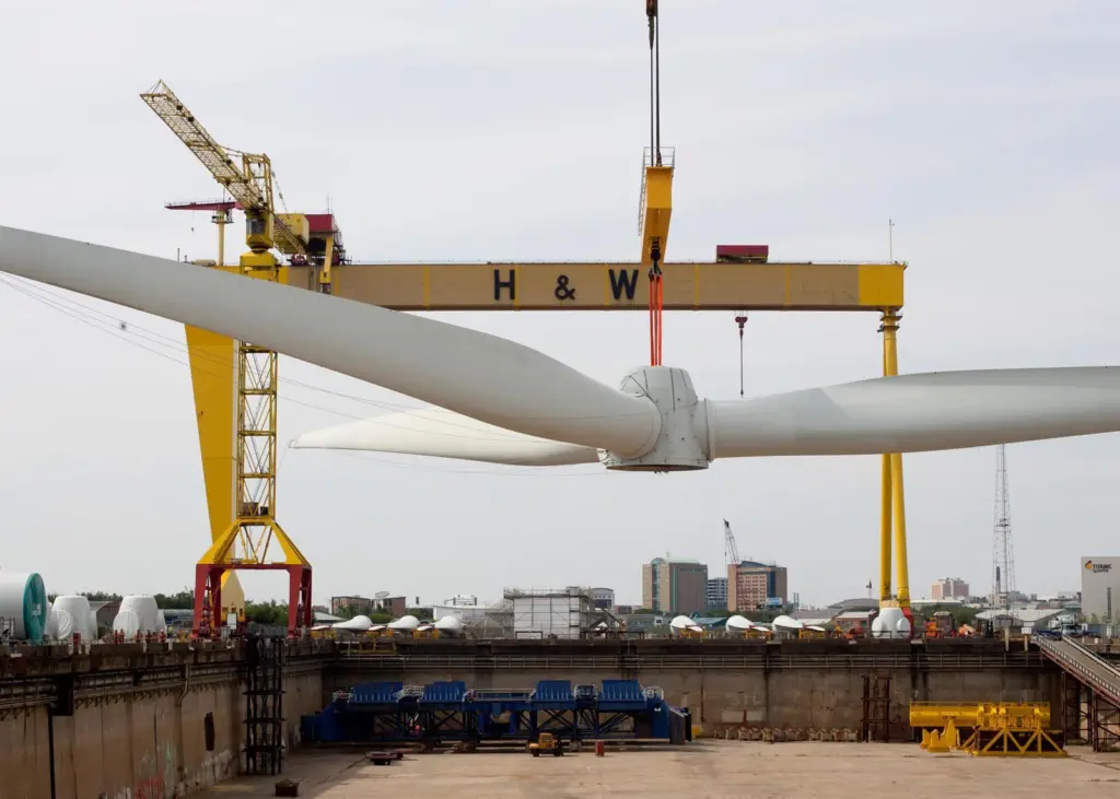Turbines for the Ormonde Offshore Windfarm were assembled at Harland & Wolff in Belfast. KTPs aim to help the UK economy capture more benefit from increased supply to future projects. Photo: Vattenfall