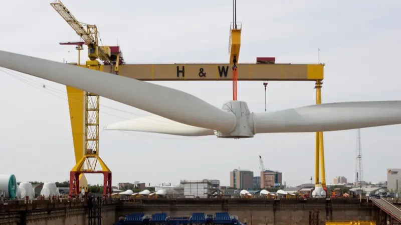 Turbines for the Ormonde Offshore Windfarm were assembled at Harland & Wolff in Belfast. KTPs aim to help the UK economy capture more benefit from increased supply to future projects. Photo: Vattenfall