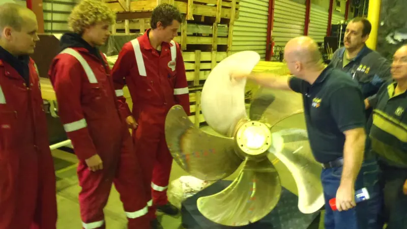 Divers receiving specialist propeller inspection training last week