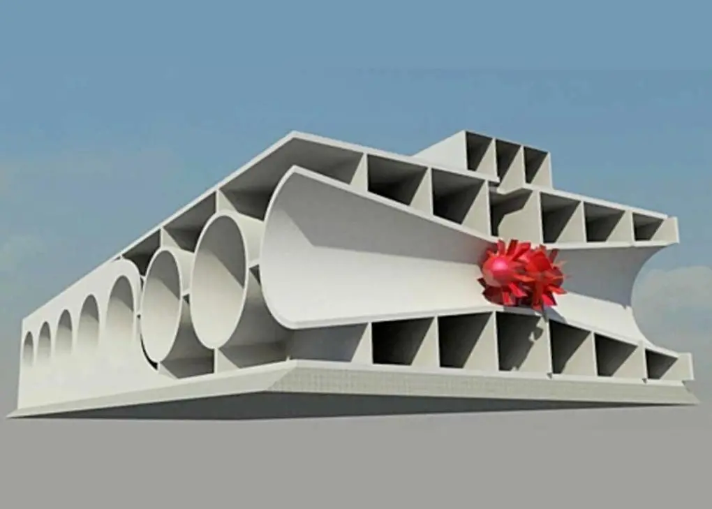 A cross-section of dam caisson from the proposed Dynamic Tidal Power scheme