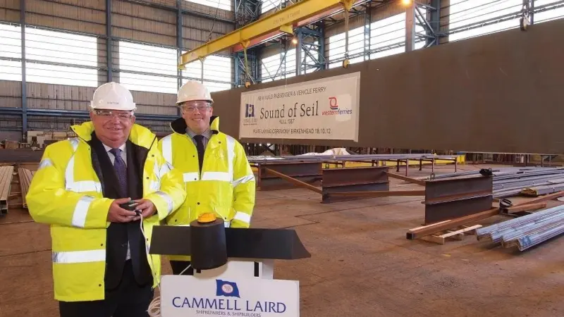 Western Ferries Chair, Alistair Ross and Cammell Laird, managing director, Linton Roberts at the ceremony