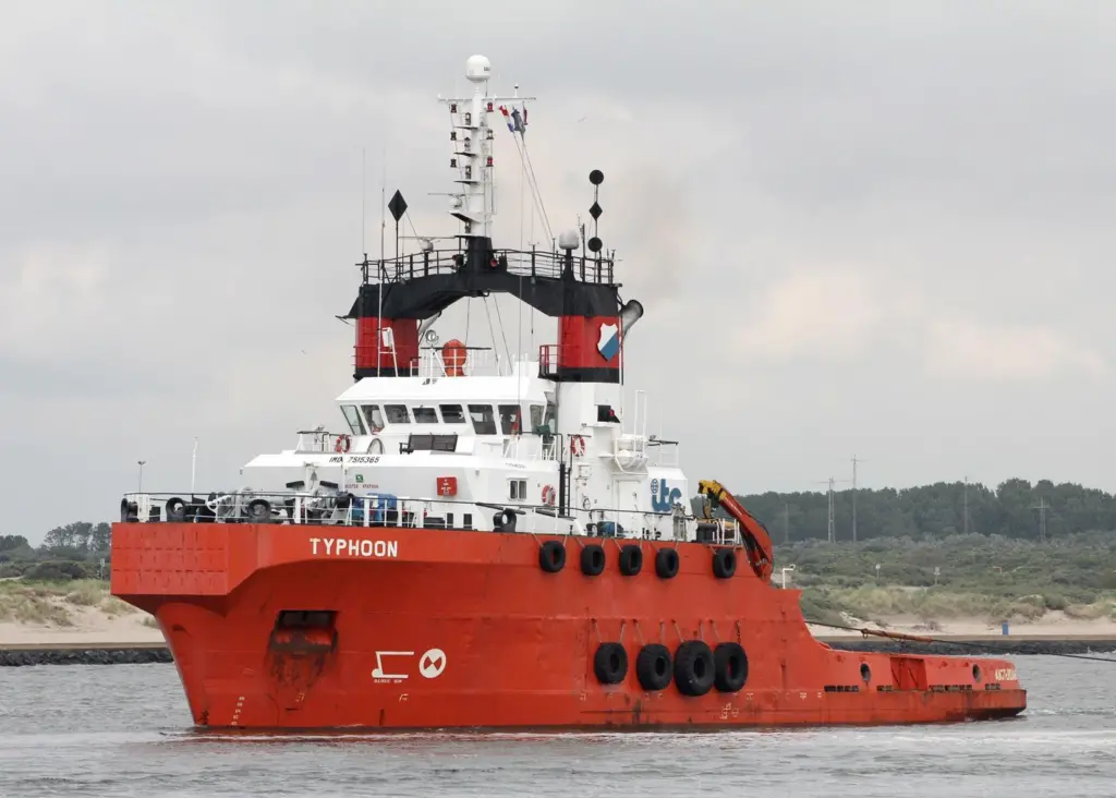 The anchor handling tugs Typhoon and sister Tempest have been sold to Indus Shipping and Trading Corp of Panama. Photo courtesy of Jan Plug