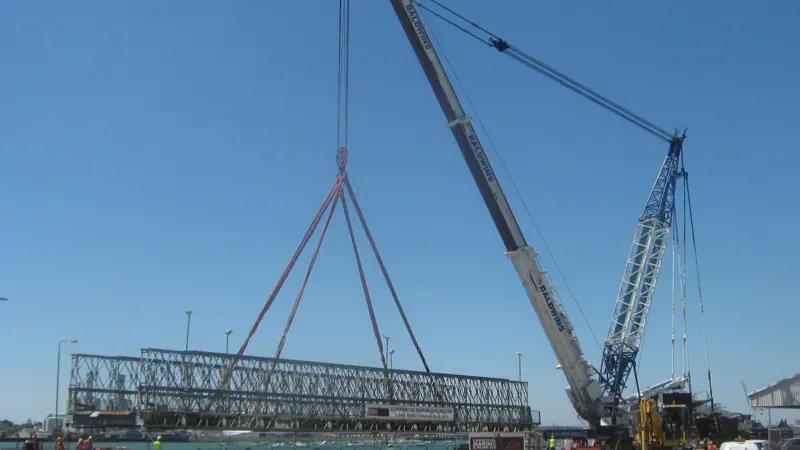The linkspan is lifted back into place upon completion