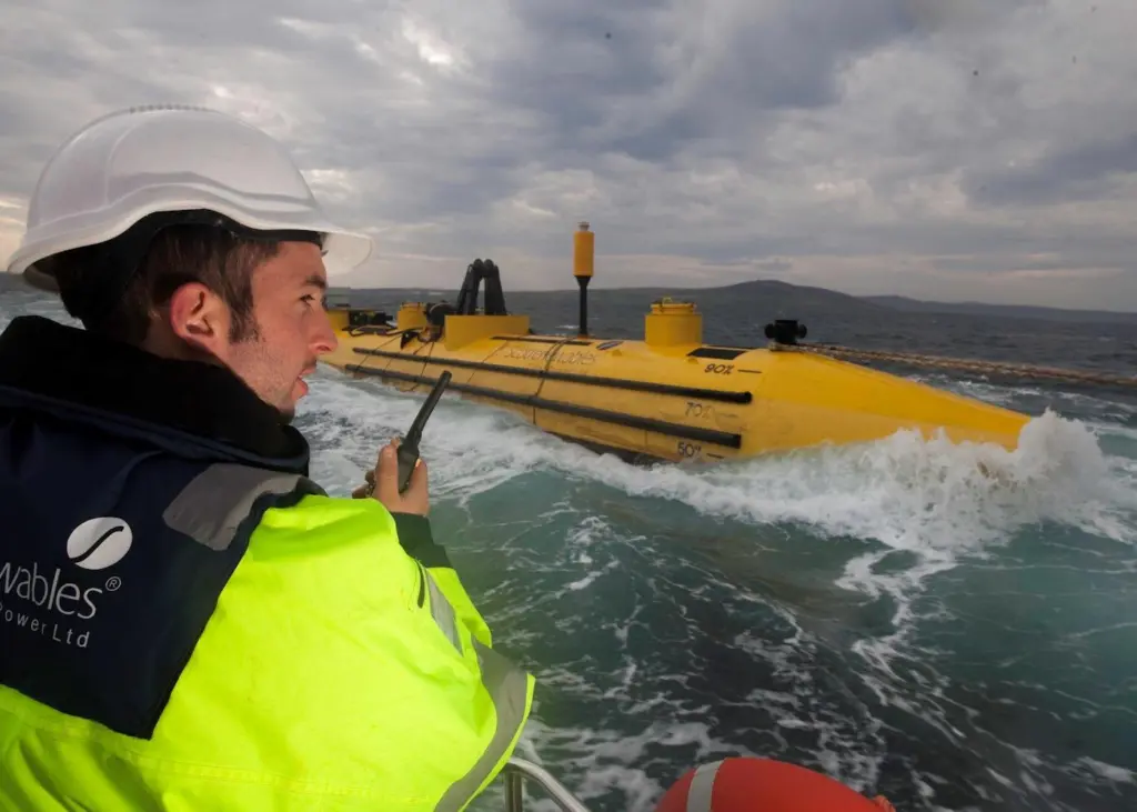 Scotrenewables Tidal Power is one of a number of companies developing tidal energy devices. Photo: Scotrenewables