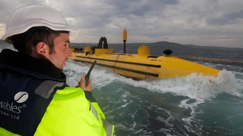 Scotrenewables Tidal Power is one of a number of companies developing tidal energy devices. Photo: Scotrenewables