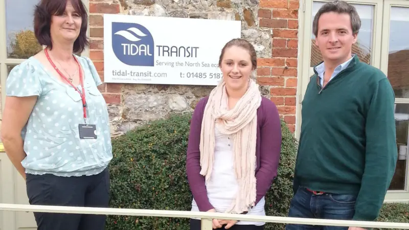 Nicola Pocklington from The College of West Anglia (left) with Kerry Crompton and Leo Hambro