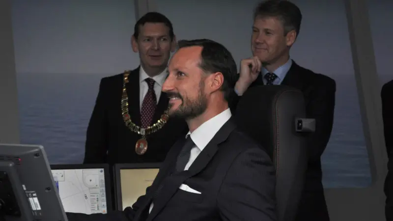 HRH Crown prince Haakon in the Rolls-Royce captains chair