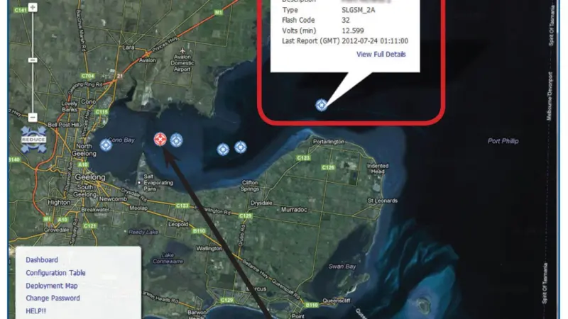 A Sealite GSM web portal deployment map