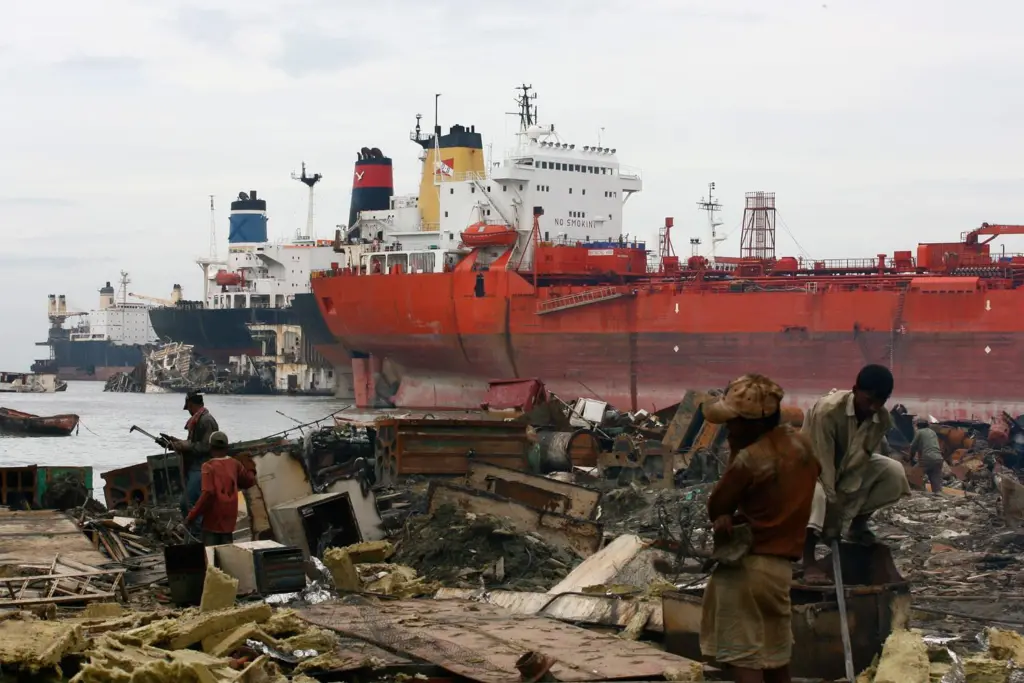 Shipbreaking on the beaches of South Asia is often conducted in dangerous working conditions