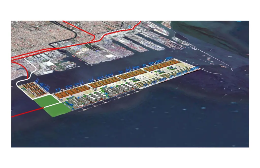 An artist’s impression of what will be the largest container port in Indonesia