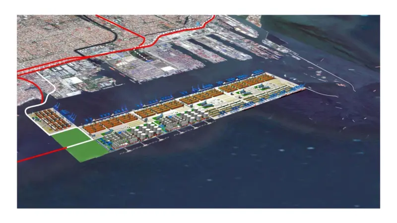 An artist’s impression of what will be the largest container port in Indonesia