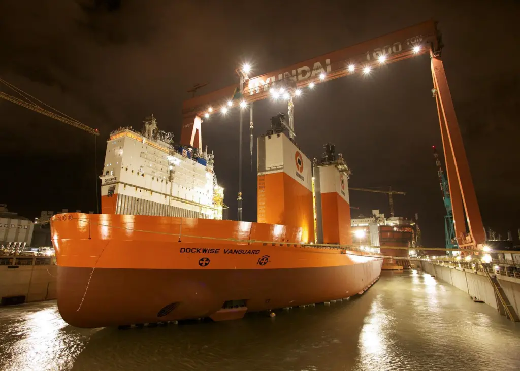Multiple critical locations around the Dockwise Vanguard can be measured and displayed on the bridge