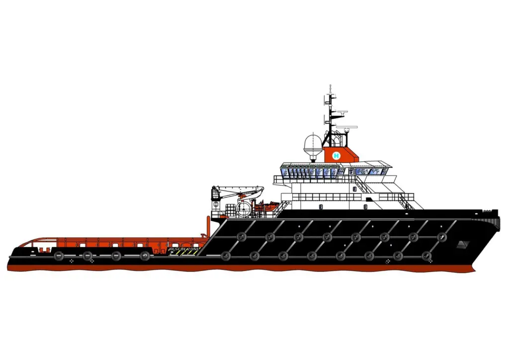 The first of two large anchorhandling tugs launched for Hereema is the Bylgia