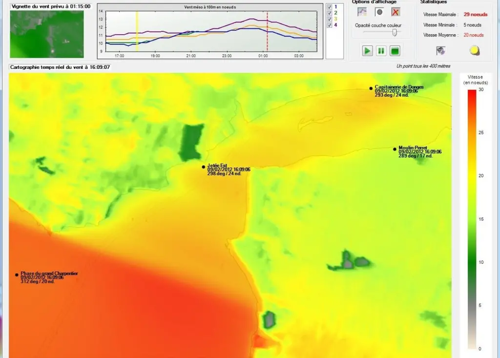The RT Windmap software allows users to monitor real time wind conditions