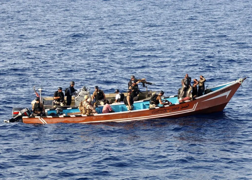 Somali pirates apprehended. Their global cost is estimated at up to $6.9bn per year