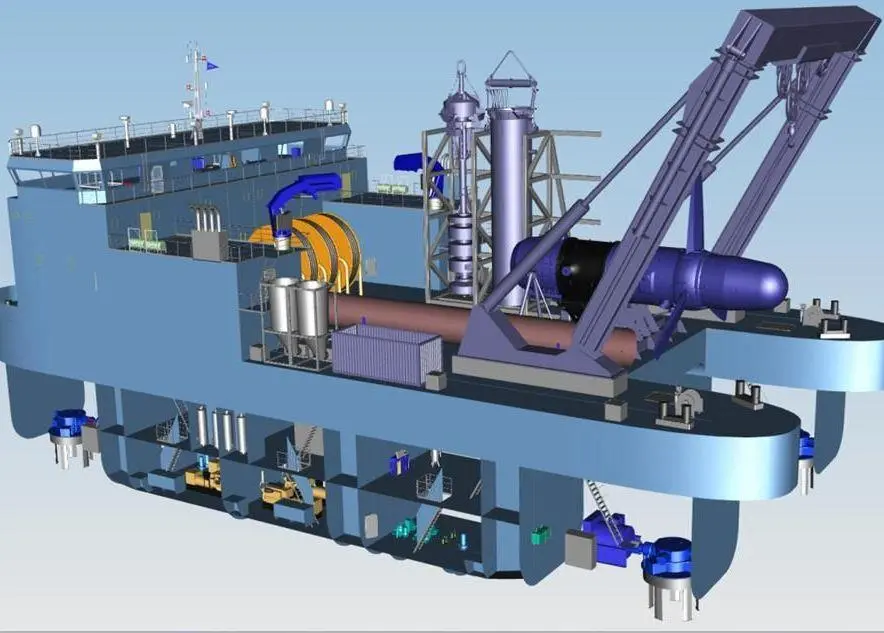 The vessel is capable of installaing foundations, cable, subsea connections and turbines