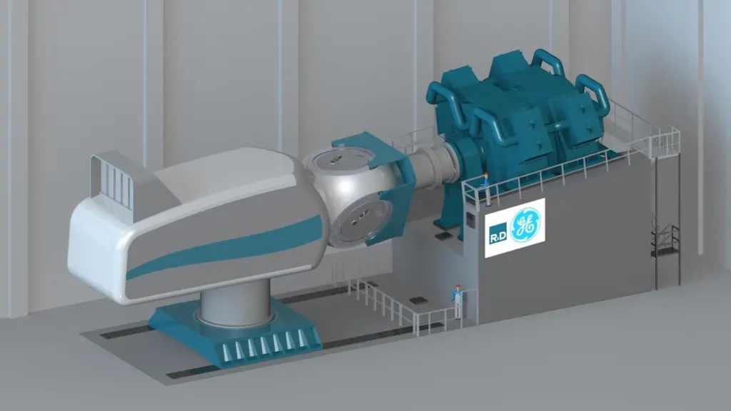 The Lindoe Nacelle Testing (LNT) project is one of the world’s most advanced facilities to test wind turbine nacelles with an output power of up to 10MW. Photo: GE Power Conversion