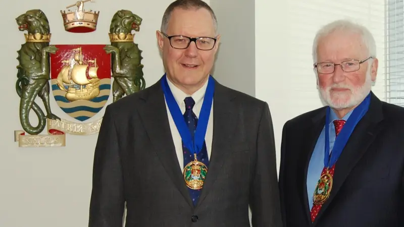 Kenneth MacLeod, president and Marcus Bowman, vice president of the UK Chamber of Shipping