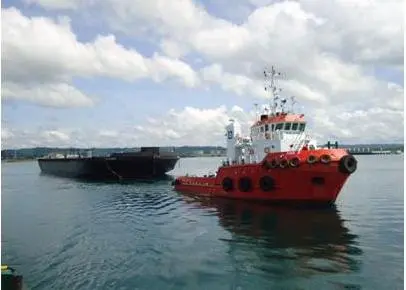 The tug Raul D, towing a 100m long flat top cargo barge, had to divert to avoid Cyclone Claudia