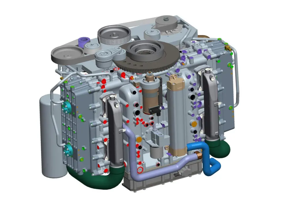 The engine concept promises a power to weight ratio comparable with high performance petrol engines