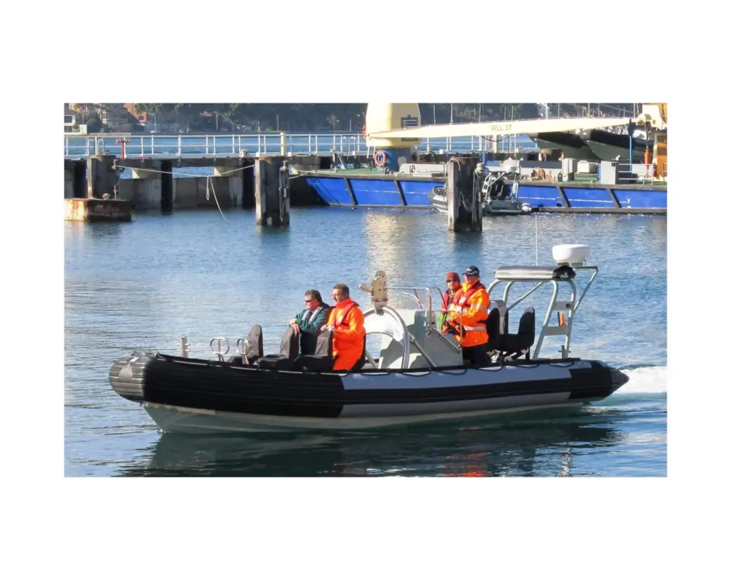A Zodiac Hurricane ZH 733 DJ returns from a successful delivery test run