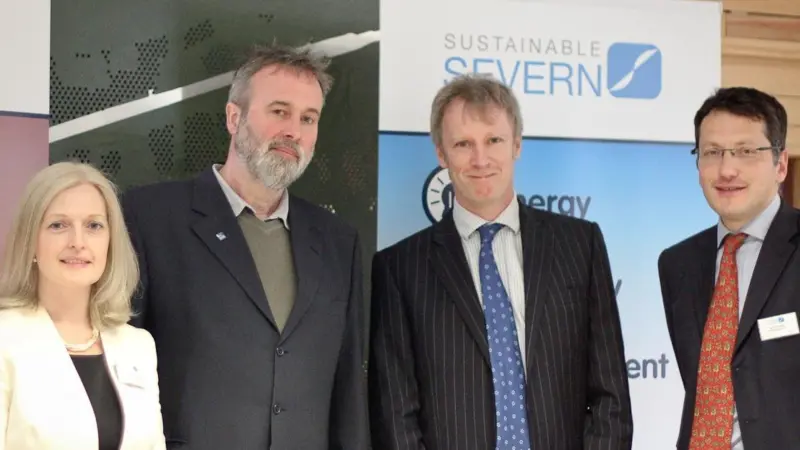 The conference organisers (left to right): Sue Turner, Bristol Ports;  Mark Robins, RSPB; Thomas Appleby, UWE; and Merlin Hyman, Regen SW
