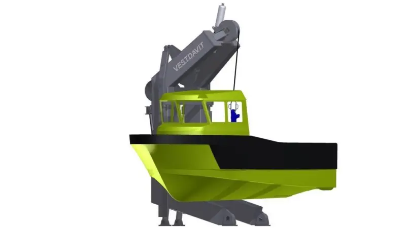 The vessels will be equipped with Vestdavit's PLR 15000