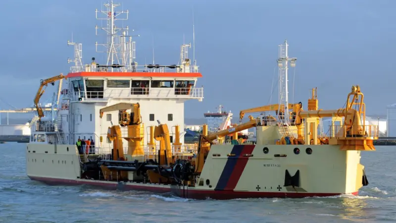 The Jean Ango is seen undergoing sea trials in Northern Spain